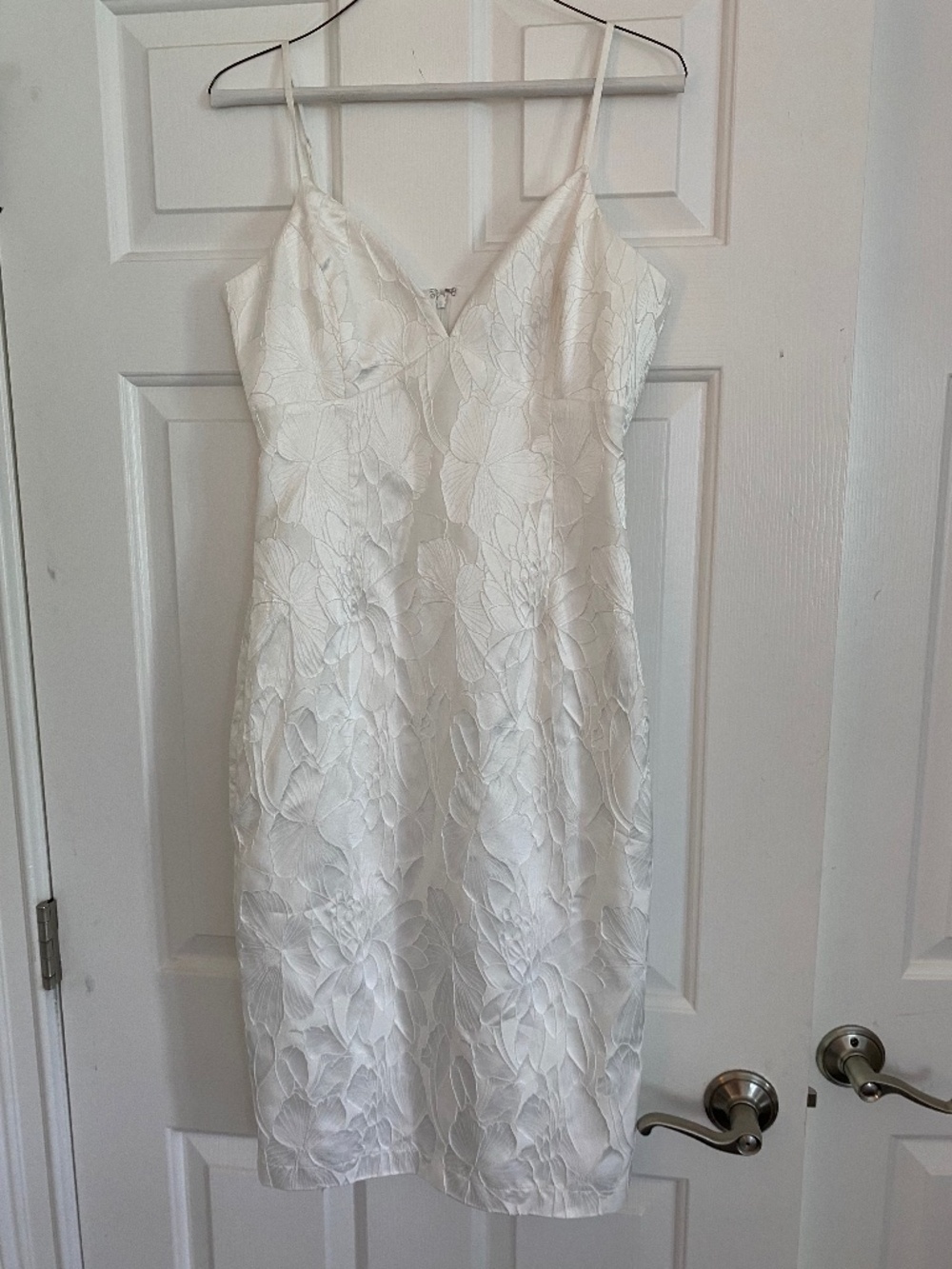 WHBM midi white dress textured
